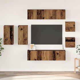 Gabinete para TV 8 pcs Madera vieja 30.5 x 30 x 60 cm