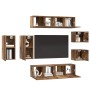 Conjunto de mueble de TV 8 pcs Madera envejecida en Muebles TV | Comprar online en Foro24