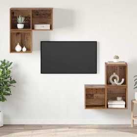 Conjunto de mueble de TV 4 pcs Madera vieja 37 x 37 x 72 cm Conjunto de mueble de TV 4 pcs Madera vieja 37 x 37 x 72 cm
