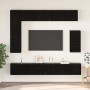 Conjunto de mueble de TV Roble Negro Madera contrachapada en Muebles TV | Comprar online en Foro24