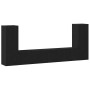 Juego de 4 piezas de mueble de TV - Montaje en pared, en roble negro y contrachapado. en Muebles TV | Comprar online en Foro24