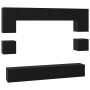 Conjunto de mueble de TV 8 pcs Roble negro Madera contrachapada