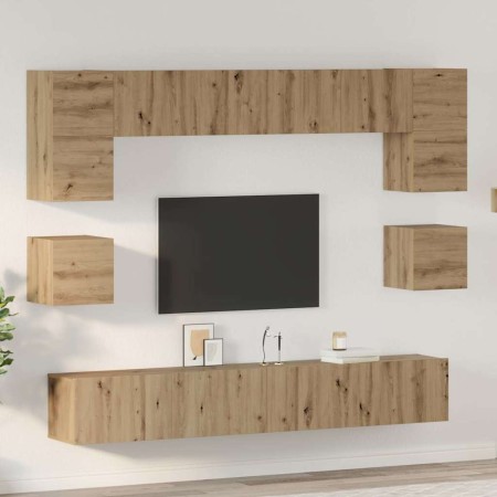 Conjunto de mueble de TV 8 pcs Roble artesanal en Muebles TV | Comprar online en Foro24
