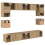 Conjunto de mueble de TV 8 pcs Roble artisan