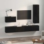 Conjunto de mueble de TV 4 pcs Roble negro 200 x 30 x 30 cm