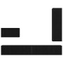 Conjunto de mueble de TV 4 pcs Roble negro 200 x 30 x 30 cm