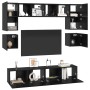 Conjunto de mueble de TV 8 pcs Roble negro Madera contrachapada en Muebles TV | Comprar online en Foro24