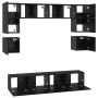 Conjunto de mueble de TV 8 pcs Roble negro Madera contrachapada en Muebles TV | Comprar online en Foro24