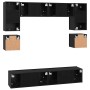 Conjunto de mueble de TV 8 pcs Roble negro Madera contrachapada en Muebles TV | Comprar online en Foro24