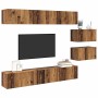 Conjunto de mueble de TV Madera envejecida Madera de ingeniería en Muebles TV | Comprar online en Foro24