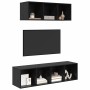Conjunto de mueble de TV 2 pcs Roble Negro Madera contrachapada en Muebles TV | Comprar online en Foro24