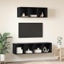 Conjunto de mueble de TV 2 pcs Roble Negro Madera contrachapada en Muebles TV | Comprar online en Foro24