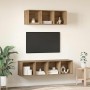 Juego de muebles de TV 2 pcs Roble artisan Madera contrachapada