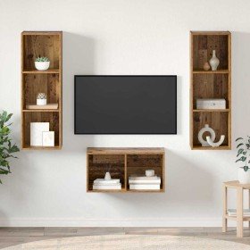 Conjunto de mueble de TV Madera vieja 37 x 37 x 107 cm