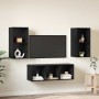 Conjunto de mueble de TV 3 pcs Roble Negro Madera contrachapada en Muebles TV | Comprar online en Foro24