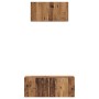 Conjunto de mueble de TV Montaje en la pared 2 pcs Madera vieja