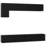 Conjunto de mueble de TV 5 pcs Roble Negro Madera contrachapada