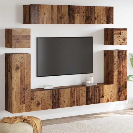 Gabinete de TV 8 pcs Marrón 30.5 x 30 x 90 cm en Muebles TV | Comprar online en Foro24