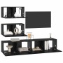 Conjunto de mueble de TV 4 pcs Roble Negro Madera de ingeniería en Muebles TV | Comprar online en Foro24