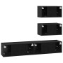 Conjunto de mueble de TV 4 pcs Roble Negro Madera de ingeniería en Muebles TV | Comprar online en Foro24