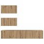 Conjunto de mueble de TV 4 pcs Roble artisan