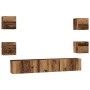 Conjunto de mueble de TV 7 pcs Madera vieja 60 x 30 x 30 cm