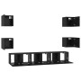 Conjunto de mueble de TV Montaje en la pared 7 pcs Roble negro en Muebles TV | Comprar online en Foro24