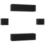Conjunto de mueble de TV 6 pcs Roble negro Madera contrachapada en Muebles TV | Comprar online en Foro24