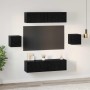 Conjunto de mueble de TV 6 pcs Roble negro Madera contrachapada en Muebles TV | Comprar online en Foro24