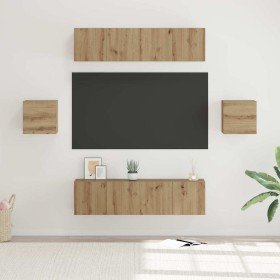 Conjunto de mueble de TV 6 pcs Roble artisan