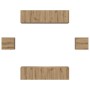 Conjunto de mueble de TV 6 pcs Roble artisan