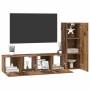 Conjunto de mueble de TV 3 pcs Madera vieja 60 x 30 x 30 cm