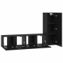 Conjunto de mueble de TV Roble negro Madera contrachapada
