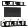Conjunto de mueble de TV 5 pcs Roble Negro Madera contrachapada