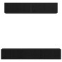 Conjunto de mueble de TV 5 pcs Roble Negro Madera contrachapada