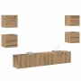 Gabinete de TV 6 pcs Marrón 160 x 30 x 30 cm