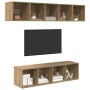 Conjunto de mueble de TV 4 pcs Roble artisan
