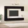 Conjunto de mueble de TV 9 pcs Roble negro Madera contrachapada en Muebles TV | Comprar online en Foro24
