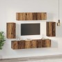 Conjunto de mueble de TV Montaje en la pared 6 pcs Madera Vieja en Muebles TV | Comprar online en Foro24