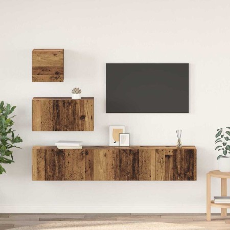 Conjunto de mueble de TV 4 pcs Madera envejecida en Muebles TV | Comprar online en Foro24