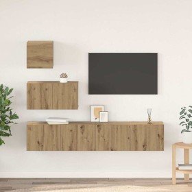 Conjunto de mueble de TV 4 pcs Roble artisan 80 x 30 x 30 cm Conjunto de mueble de TV 4 pcs Roble artisan 80 x 30 x 30 cm