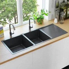 Handgefertigte Küchenspüle aus schwarzem Edelstahl von vidaXL, Sinkt - Ref: Foro24-145087, Preis: 270,06 €, Rabatt: %