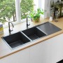 Fregadero de cocina hecho a mano acero inoxidable negro de vidaXL, Fregaderos - Ref: Foro24-145087, Precio: 207,29 €, Descuen...