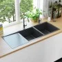 Fregadero de cocina hecho a mano acero inoxidable negro de vidaXL, Fregaderos - Ref: Foro24-145087, Precio: 270,02 €, Descuen...
