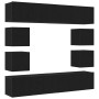 Conjunto de Mueble para TV de 6 Piezas, Montado en la Pared de Madera de Roble Negro en Muebles TV | Comprar online en Foro24