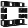 Conjunto de Mueble para TV de 6 Piezas, Montado en la Pared de Madera de Roble Negro en Muebles TV | Comprar online en Foro24