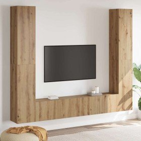 Gabinete de TV 6 pcs Marrón 221 x 30 x 180 cm