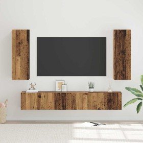 Conjunto de mueble de TV 5 pcs Madera vieja 30.5 x 30 x 90 cm