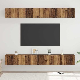 Conjunto de mueble de TV 6 pcs Madera vieja 80 x 30 x 30 cm