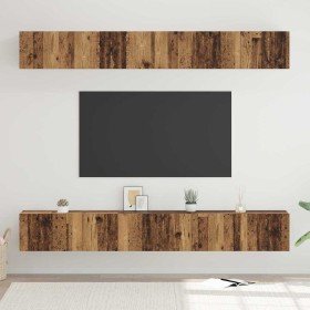 Conjunto de mueble de TV 6 pcs Madera vieja 80 x 30 x 30 cm